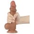 Lovetoy - dildo z jądrami - podwójna warstwa - 19,5 cm - cielisty