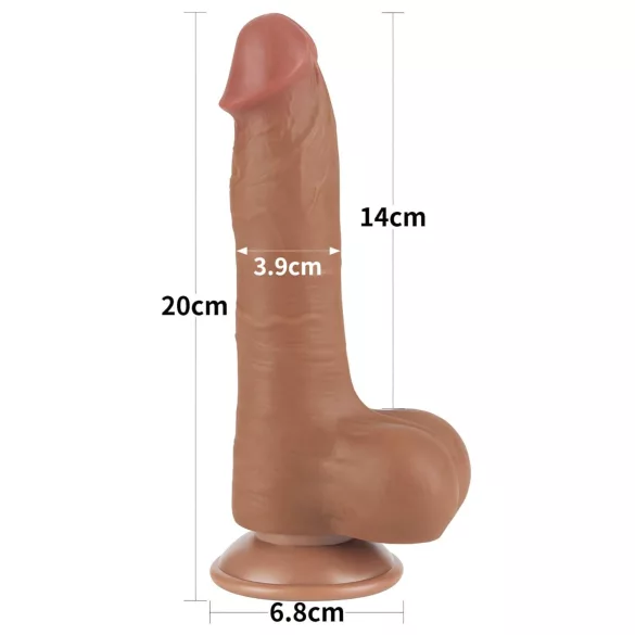 Lovetoy - dildo z jądrami dwuwarstwowy - realistyczny 20,8 cm