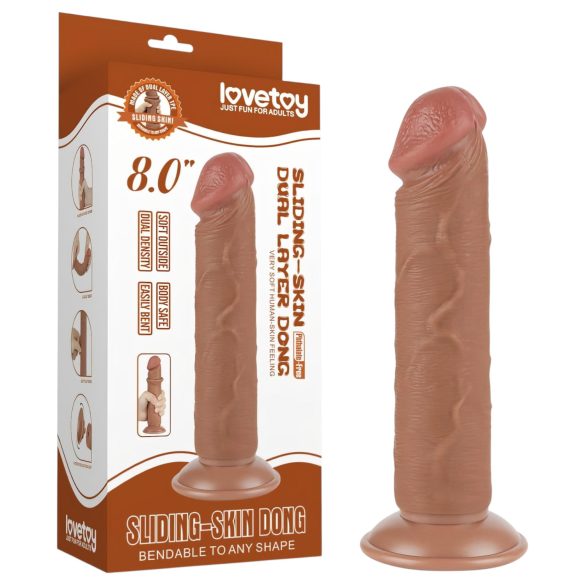 Lovetoy - dildo z przyssawką - dwuwarstwowy - 20 cm - kolor naturalny