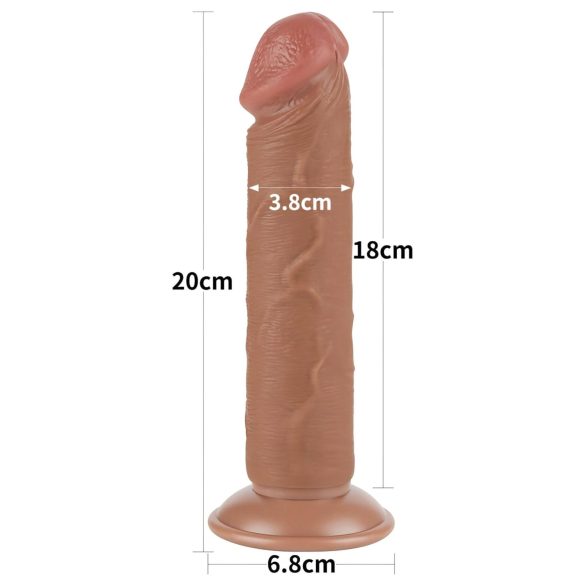 Lovetoy - dildo z przyssawką - dwuwarstwowy - 20 cm - kolor naturalny