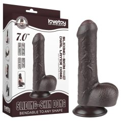   Lovetoy - dildo realistyczne z jądrami - dwuwarstwowe - 18,3 cm - brązowy