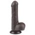 Lovetoy - dildo realistyczne z jądrami - dwuwarstwowe - 18,3 cm - brązowy