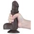 Lovetoy - dildo realistyczne z jądrami - dwuwarstwowe - 18,3 cm - brązowy