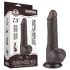 Lovetoy - dildo z jądrami - dwuwarstwowy, realistyczny - 19,5 cm, brązowy