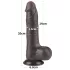 Lovetoy - realistyczny dildo z jądrami - podwójna warstwa - 20 cm - brązowy