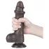 Lovetoy - realistyczny dildo z jądrami - podwójna warstwa - 20 cm - brązowy