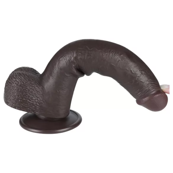 Lovetoy - dildo z przyssawką - dwuwarstwowy - brązowy - 20,8 cm