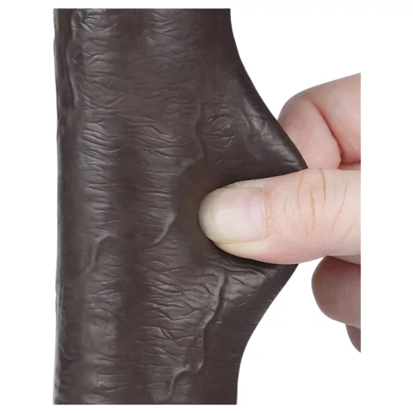 Lovetoy - dildo z przyssawką - dwuwarstwowy - brązowy - 20,8 cm