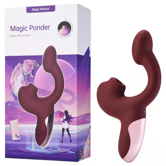 Magic Motion Magic Ponder - wibrator z ramieniem na łechtaczkę 2w1 - bordowy