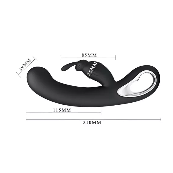 Pretty Love Webb - wibrator króliczek wodoodporny - czarny