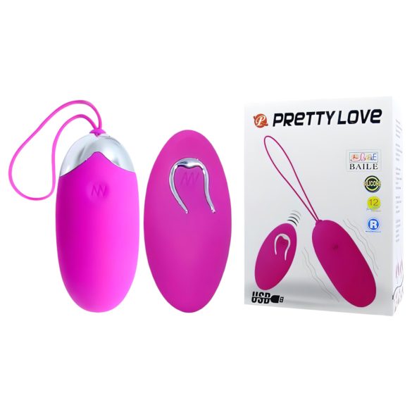 Pretty Love Berger - różowe wibrujące jajeczko, bezprzewodowe, akumulatorowe