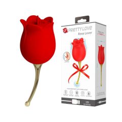   Pretty Love Rose Lover - wibrator łechtaczkowy 2w1 z języczkiem (czerwony)