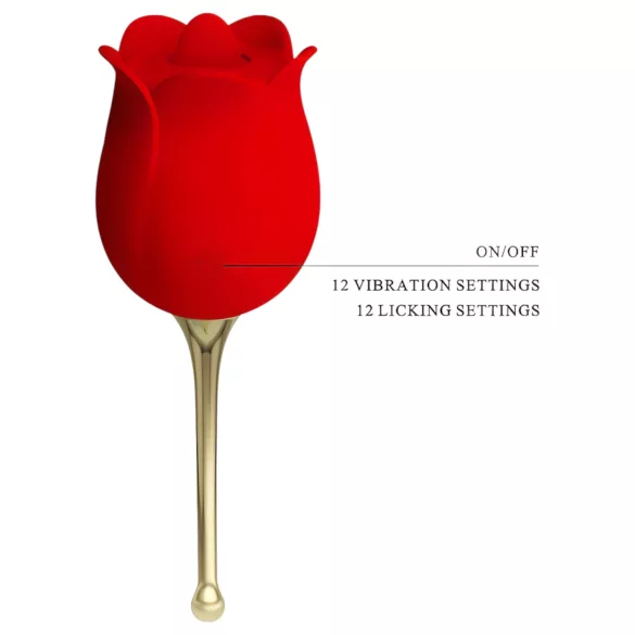 Pretty Love Rose Lover - wibrator łechtaczkowy z języczkiem 2w1 - czerwony