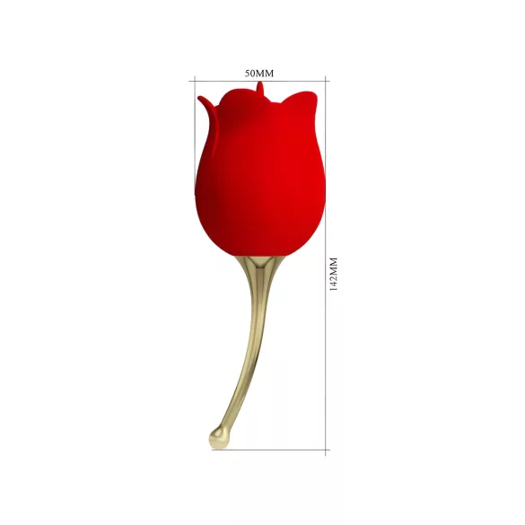 Pretty Love Rose Lover - wibrator łechtaczkowy z języczkiem 2w1 - czerwony