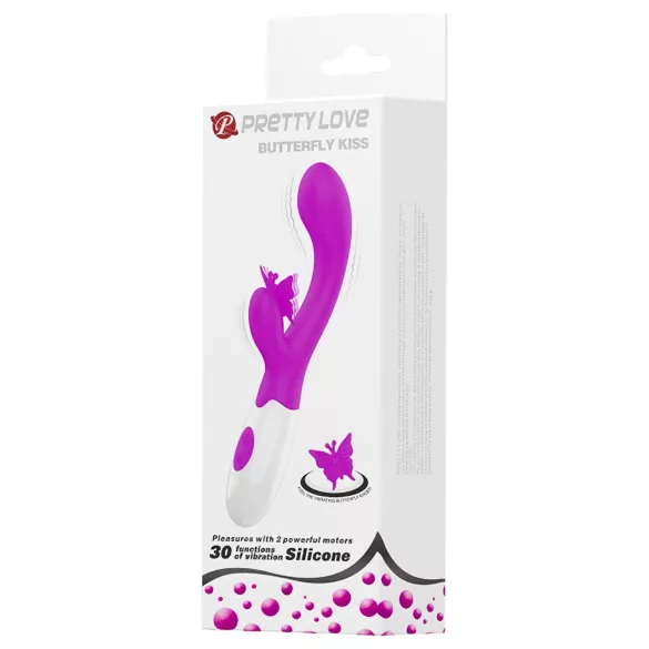 Pretty Love Butterfly Kiss - wibrator z uchwytem na łechtaczkę - silikon