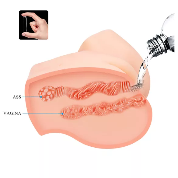 Crazy Bull - masturbator realistyczny wibrujący vagina-anus - kolor naturalny