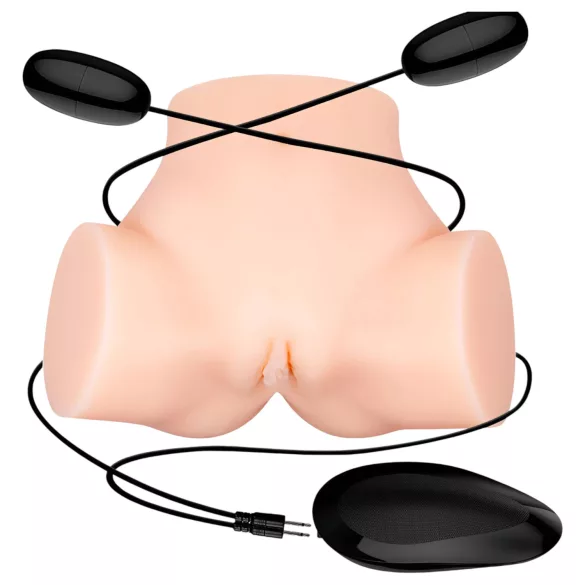 Crazy Bull - masturbator realistyczny wibrujący vagina-anus - kolor naturalny