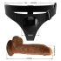 Pretty Love Szelki - uniwersalne z dildo - 17 cm (czarne)