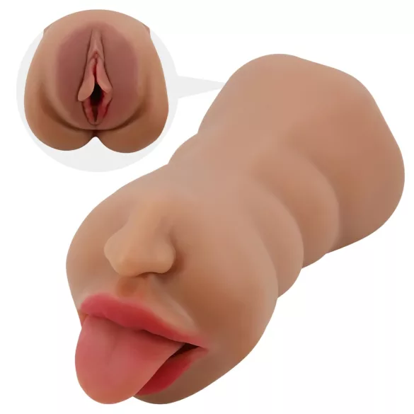 Crazy Bull - masturbator usta i wagina - realistyczny - kolor naturalny