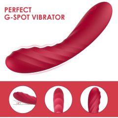   Vibeconnect Hilary - silikonowy wibrator punktu G z możliwością ładowania (czerwony)