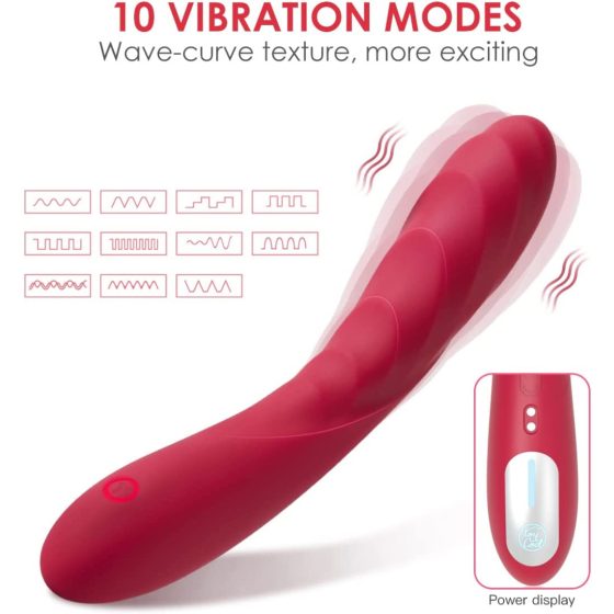 Vibeconnect Hilary - silikonowy wibrator punktu G z możliwością ładowania (czerwony)