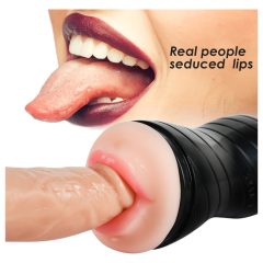   Vibeconnect - realistyczny masturbator ust i cipki (naturalny czarny)