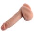 Dwuwarstwowy dildos z jądrami 18cm - realistyczny, przyssawka, naturalny