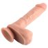 Dual Density - naturalistyczny dildo z przyssawką i jądrami - 20 cm (naturalny)