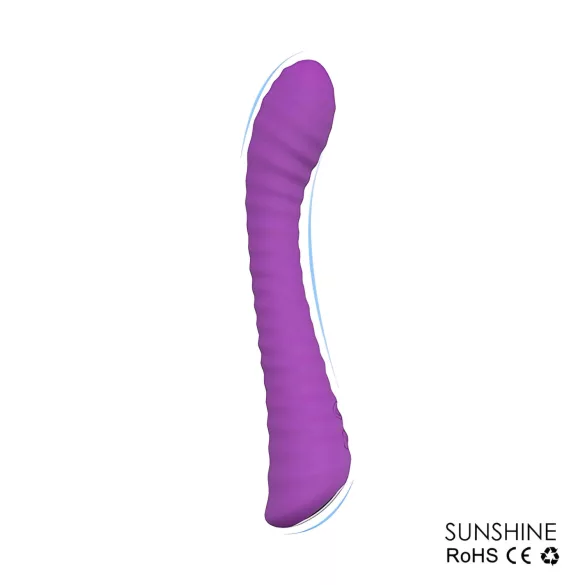 Sex HD Sunshine - wibrator do punktu G z ładowaniem USB - żłobiony - fioletowy