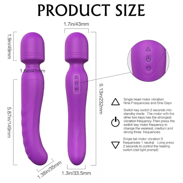 Sex HD Iris - wibrator masujący z 2 silnikami i funkcją podgrzewania - fioletowy
