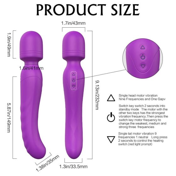 Sex HD Iris - 2-silnikowy, podgrzewany wibrator do masażu z możliwością ładowania (fioletowy)