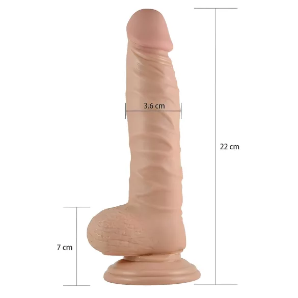 Lovetoy Real Extreme - dildo z przyssawką - 21cm - kolor cielisty
