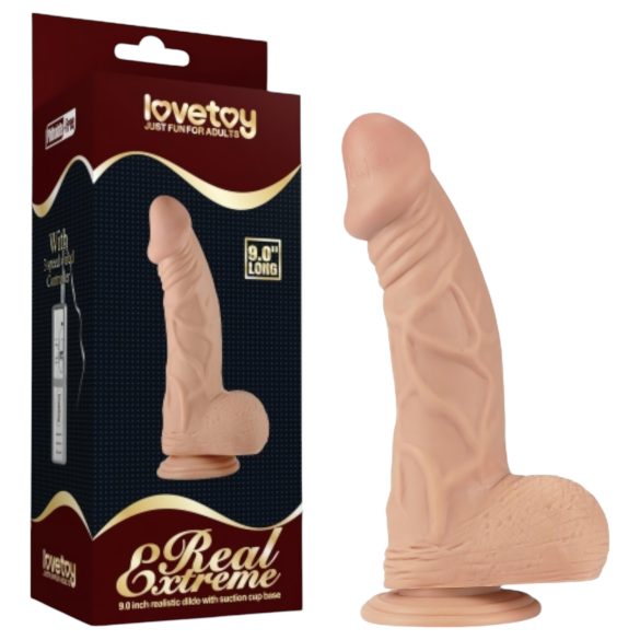 Lovetoy Real Extreme - przyssawkowy dildo - 23 cm (naturalny)