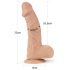 Lovetoy Real Extreme - przyssawkowy dildo - 23 cm (naturalny)
