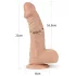 Lovetoy Real Extreme - dildo z przyssawką - 23 cm - realistyczny - beżowy