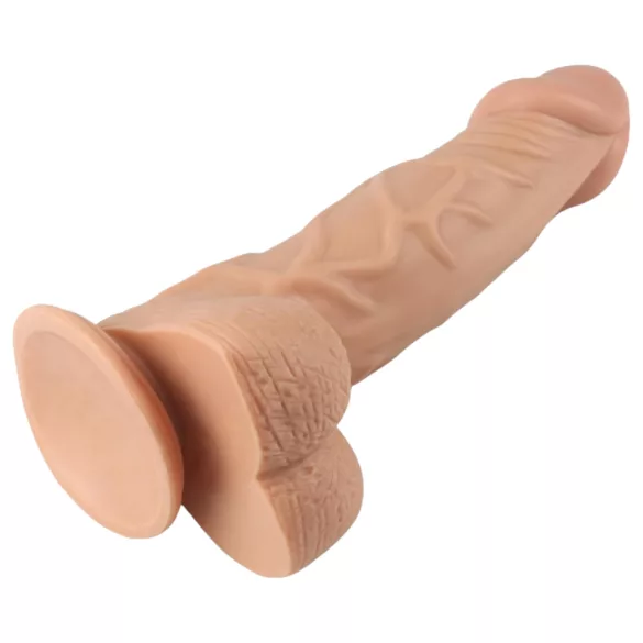 Lovetoy Real Extreme - dildo z przyssawką - 23 cm - realistyczny - beżowy