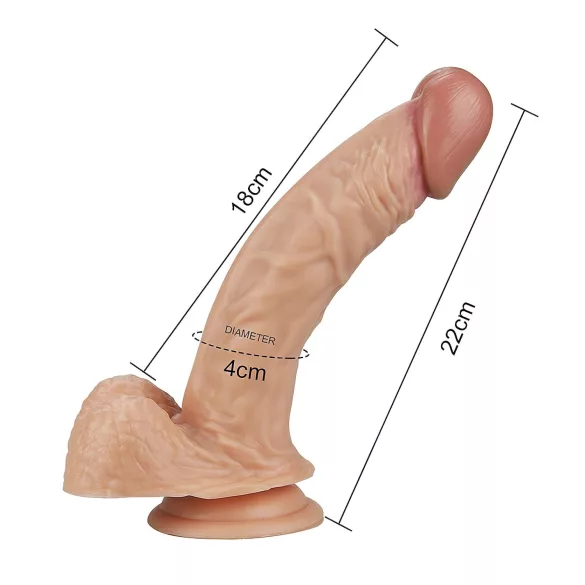 Lovetoy Real Extreme - dildo do punktu G - realistyczny - 21cm - cielisty