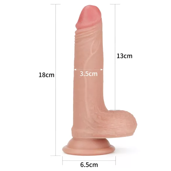 Lovetoy Nature Cock - realistyczny dildo dwuwarstwowy - 18 cm - kolor cielisty