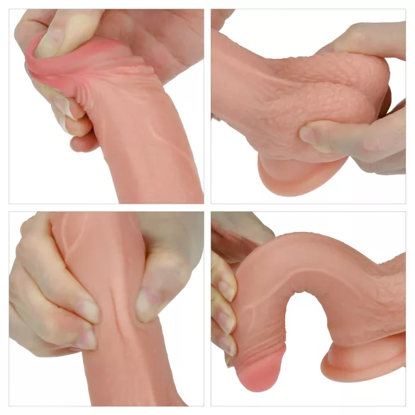 Lovetoy Nature Cock - realistyczny dildo dwuwarstwowy - 18 cm - kolor cielisty