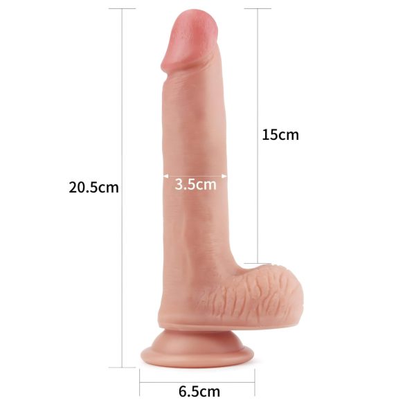 Lovetoy Nature Cock - realistyczny dildo dwuwarstwowy - 20 cm - jasny