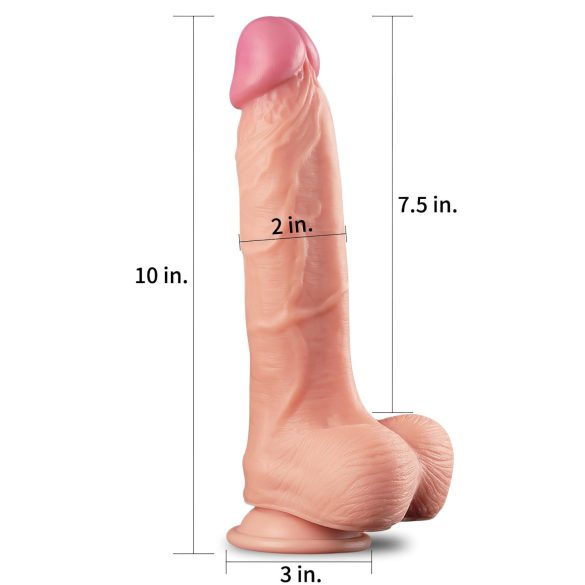 Lovetoy Nature Cock - realistyczny dildo dwuwarstwowy - 25 cm - cielisty