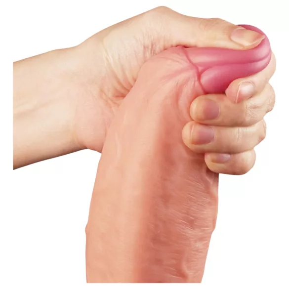 Lovetoy Nature Cock - realistyczny dildo dwuwarstwowy - 28cm - beżowy