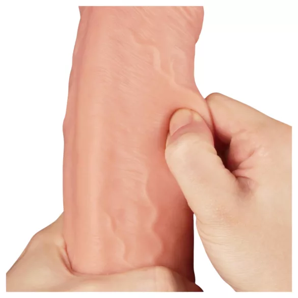 Lovetoy Nature Cock - realistyczny dildo dwuwarstwowy - 28cm - beżowy