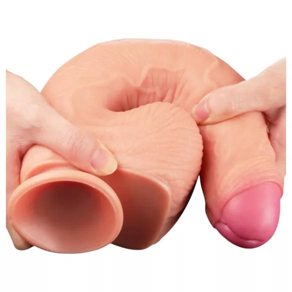 Lovetoy Nature Cock - realistyczny dildo dwuwarstwowy - 28cm - beżowy
