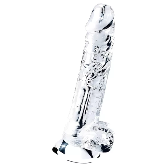Lovetoy Flawless Clear - dildo z przyssawką - 19 cm - przezroczysty