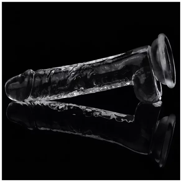 Lovetoy Flawless Clear - dildo z przyssawką - 19 cm - przezroczysty