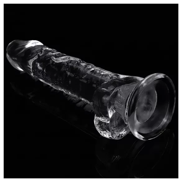Lovetoy Flawless Clear - dildo z przyssawką - 19 cm - przezroczysty