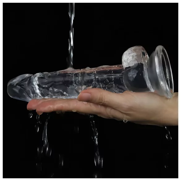 Lovetoy Flawless Clear - dildo z przyssawką - 19 cm - przezroczysty