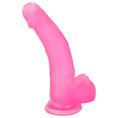 Lovetoy - dildo z przyssawką - różowy żelowy - 20 cm