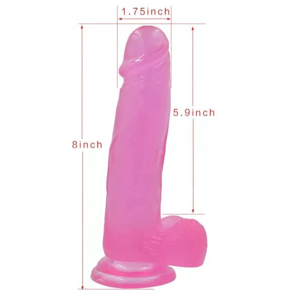 Lovetoy - dildo z przyssawką - różowy żelowy - 20 cm